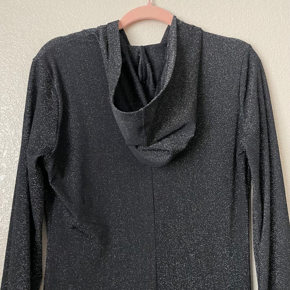 Savage X Fenty Jumpsuit Womens Medium Black Sleep & Shine Hooded Glitter Casual - Picture 7 of 11
